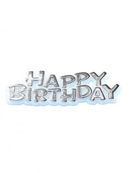 Picture of HAPPY BIRTHDAY MOTTO SILVER 6.5CM